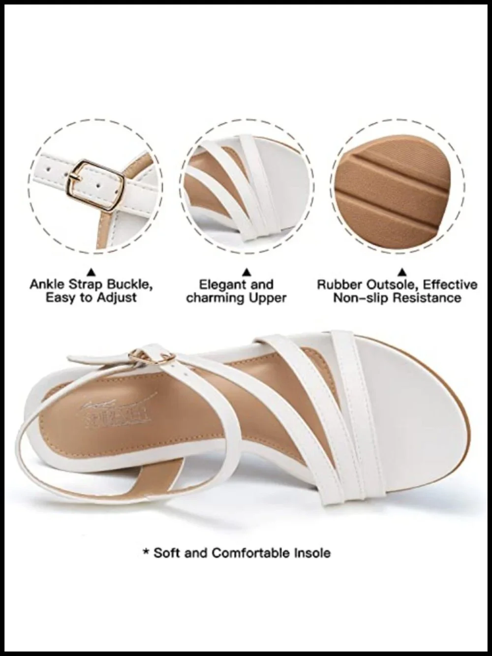 Wedge Sandals for Women Dressy Low Heel Ankle Strap Open Toe